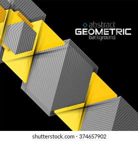 Vector color geometric shapes on black background