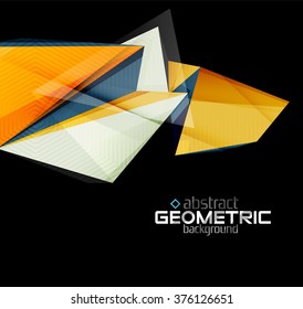 Vector color geometric shapes on black background