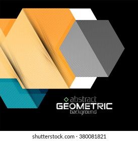 Geometrische Vektorfarbenformen auf schwarzem Hintergrund