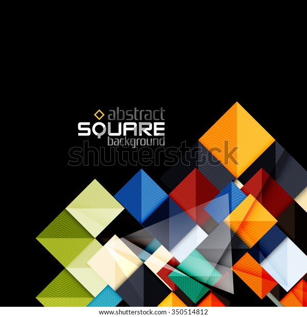 Vector Color Geometric Shapes On Black Stock Vector (Royalty Free