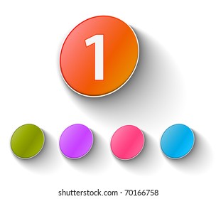 Vector color glossy icon design with includes 5 color versions.