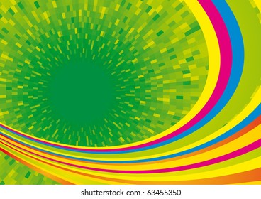 vector color green background with rainbow element