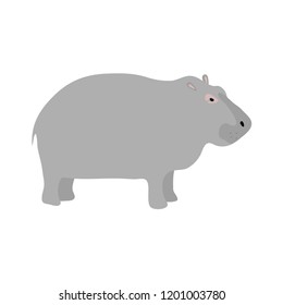 vector color grey hippo wild africa animal cartoon pattern simple design for textile paper mug