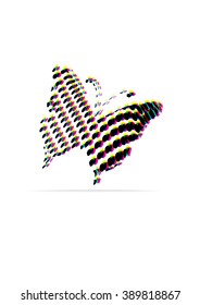vector color halftone butterfly