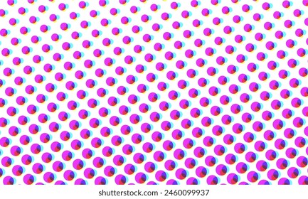 Vector Color Halftone Dots Pattern Retro Pop Art Comic Print Close Up Wallpaper Overlay Texture on Transparent Background