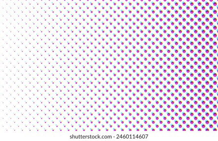 Vector Color Halftone Dots Pattern Retro Pop Art Comic Print Close Up Wallpaper Overlay Texture on Transparent Background