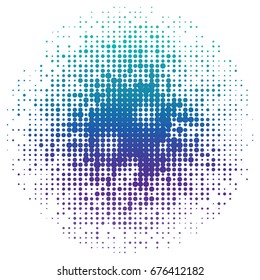 Vector Color Halftone. Object Isolated On White Background.