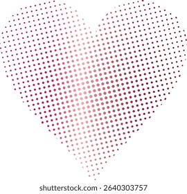 vector color halftone red gradient heart shape silhouette isolated on white background, red polka dots heart, retro mesh pattern with communication bubbles, love valentine mother´s day card concept	