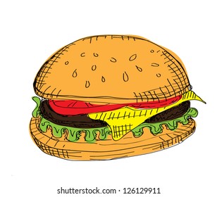 Vector Color Hamburger