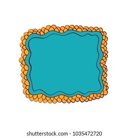 Vector color hand drawn frame badge template