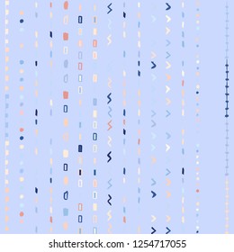 Vector color hand drawn geometric line seamless pattern