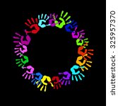 vector color hand handprint human print symbol finger illustration art
