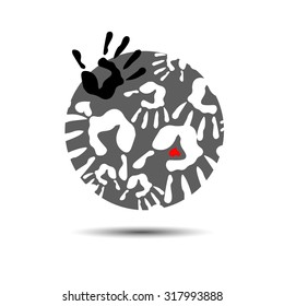 vector color hand handprint human print symbol