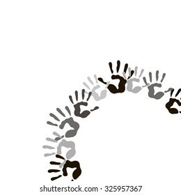 vector color hand handprint human print symbol finger illustration art