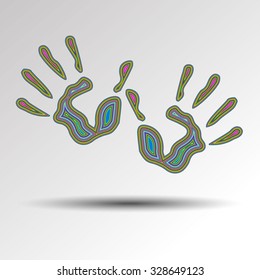 vector color hand handprint human print symbol