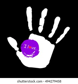 vector color hand handprint human print symbol