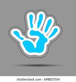 vector color hand handprint human print symbol finger illustration art