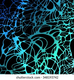 Vector color hand-drawing wave marine sea background. Blue abstract ocean texture.