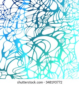 Vector color hand-drawing wave marine sea background. Blue abstract ocean texture. Classic blue, color of the year 2020.