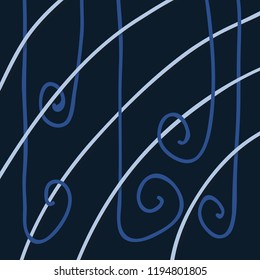 Vector color hand-drawing wave sea background. abstract sea texture.