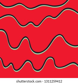 Fondo marino de la onda de dibujo manual en color vectorial. textura marina abstracta.