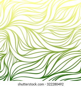 Vector color hand-drawing wave sea background. Blue abstract sea texture.
