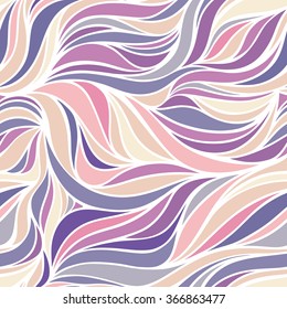 Vector color hand-drawing wave sunny background. Gradient abstract floral texture.