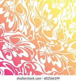 Vector color hand-drawing wave sunny background. Gradient abstract fire texture.