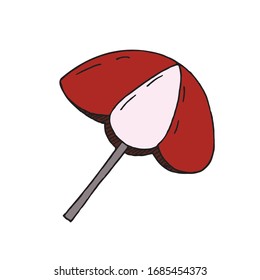 vector color hand-drawn illustration, element without background, umbrella for nature and the beach