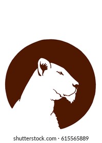 Vector color hand-painted puma icon