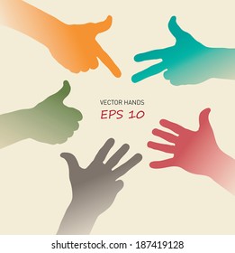 Vector color hands. 