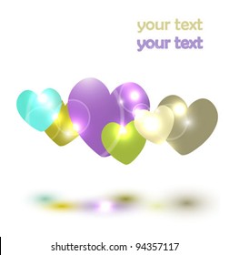 Vector color hearts background