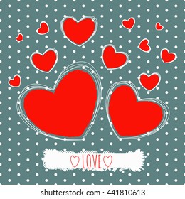 Vector color hearts and dots