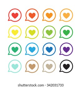 Vector Color hearts icons set