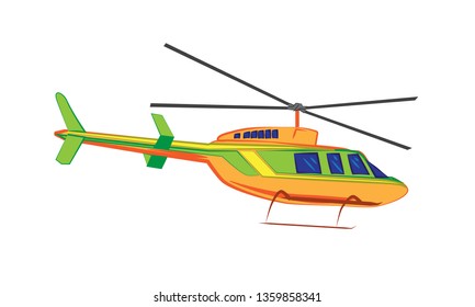 Vector color helicopter