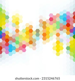 Vector color hexagon pattern. Geometric abstract background with simple hexagonal elements. Medical, technology or science design.