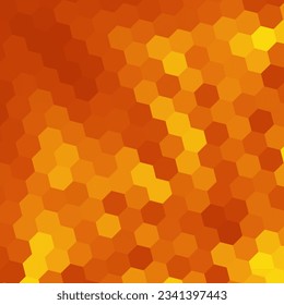 Vector color hexagon pattern. Geometric abstract background with simple hexagonal elements. Medical, technology or science design. Orange color.