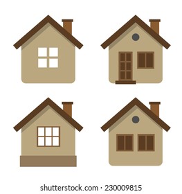 vector color house icon on white background