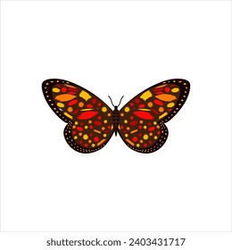 Vector color icon for colorful butterfly