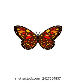 Vector color icon for colorful butterfly