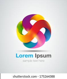 Vector color icon. Corporate identity icon. Design elements. Abstract unusual logo