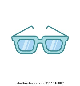 Vector color icon with glasses
