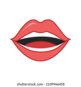 Vector color icon with lips