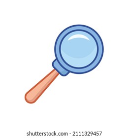 Vector color icon with magnifying glass