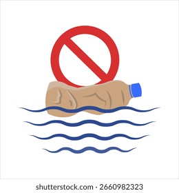 Ícone de cor vetorial para a poluição do oceano