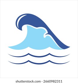 Icono del color del Vector para la onda oceánica