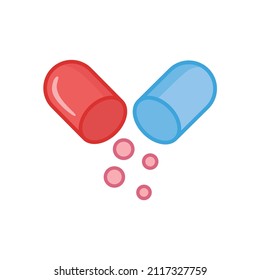 Vector color icon with an open pill