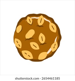 Vector color icon for peanut cookie