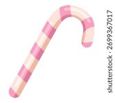 Vector Color Icon - Pink and White Candy Cane