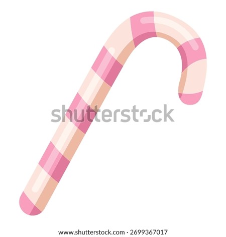 Vector Color Icon - Pink and White Candy Cane